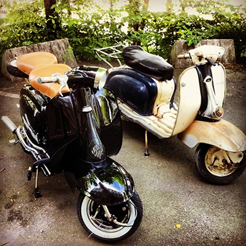 Två stycken Lambretta TV 175, serie II 1961.